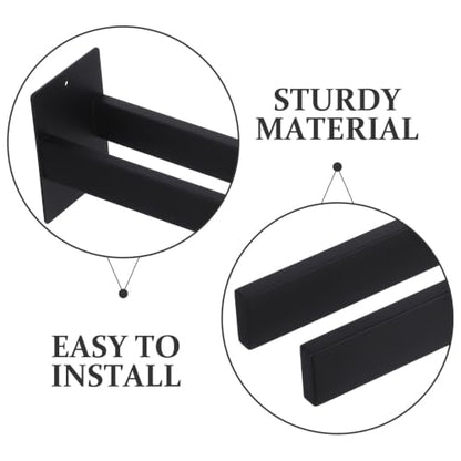 ibasenice Double Rod Wall Mounted Towel Rack Black Stainless Steel Hand Towel Stand with Dual Rod Design for Bathroom and Kitchen, Sleek Modern Elegance with Included Tools and Instructions