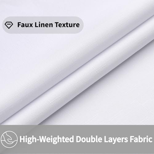 No Hooks Cream Boho Faux Linen Shower Curtain with Snap-in Liner Set, Textured Hotel Luxury Bathroom Curtain with See Through Top Window, Waterproof & Washable, 72x84 inches - color: White, size: 72"W x 84"L (Pack of 1), style: No Hooks