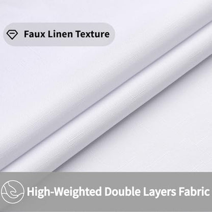 No Hooks Cream Boho Faux Linen Shower Curtain with Snap-in Liner Set, Textured Hotel Luxury Bathroom Curtain with See Through Top Window, Waterproof & Washable, 72x78 inches - color: White, size: 72"W x 78"L (Pack of 1), style: No Hooks