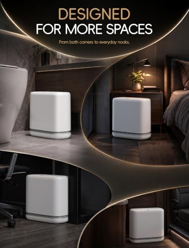 Small Bathroom Trash Can with Lid, Dog Proof Slim Press Top Garbage Can, White Plastic Narrow Waste Basket, for Bathroom Bedroom Office 3.1 Gal with 5 Rolls 75 Trash Bags