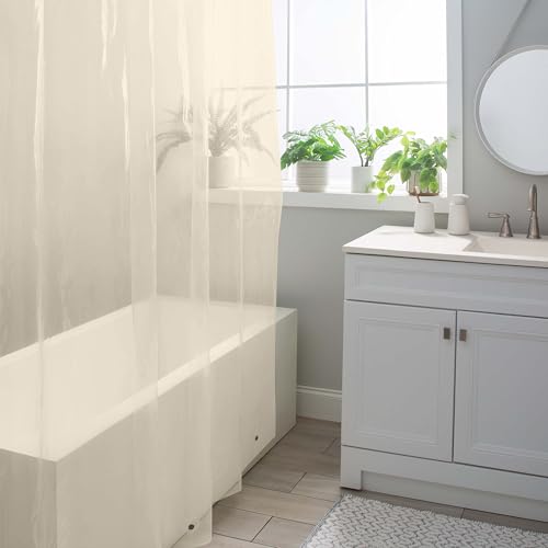 Bath Bliss 2 Pack PVC Heavy Weight Shower Curtain Liner | 4G | 70" x 72" | Rust Resistant Copper Grommets | Magnetic Hem | Beige - color: Beige