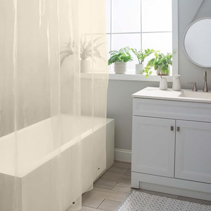 Bath Bliss 2 Pack PVC Heavy Weight Shower Curtain Liner | 4G | 70" x 72" | Rust Resistant Copper Grommets | Magnetic Hem | Beige - color: Beige