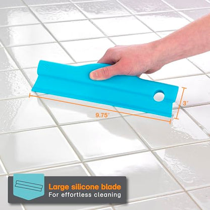Polder Swipe Squeegee, Window Cleaner with Silicone Blade, Shower Squeegee with Flexible Handle, Ideal for Car, Kitchen, Bathroom, Shower Mirror, and More, Cleaning Supplies, Turquoise