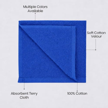 Fingertip Hand Towel | Absorbent |11x18 | Terry Velour Premium Washcloths, Bathroom use, 100% Cotton, Face, fingertip, Soft, Guest Towels (Pack of 4) (4, Royal Blue) - color: Royal Blue