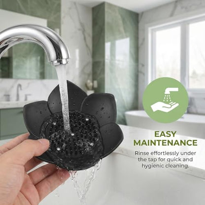 VOSAREA 2PCS Silicone Soap Dishes with Draining Lotus Shower Steamer Trays Lotus Flowers Soap Holders Soap Savers for Kitchen Bathroom Shower Counter