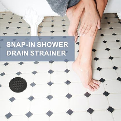 HIDROP Oil Rubbed Bronze Snap-in Shower Drain Cover, 4-1/4" OD Round Grid | Stainless Steel Shower Drain Replacement, 4.25 inch drain cover,Hair Catcher, Easy-to-Install, Bathroom Shower Drain Strainer - color: Bronze