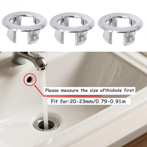 4 Pcs Sink Overflow Ring, Bathroom Overflow Drain Cover, Round Basin Cover,Basin Sink Round Hole Insert in Cap for Home,Sink,Bathroom,Kitchen - color: 4 Pcs Silver
