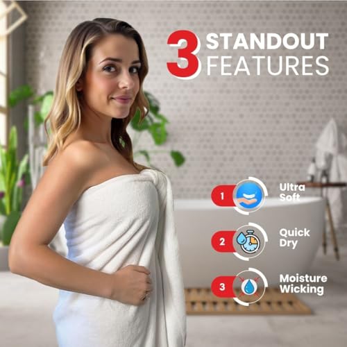 Infinitee Xclusives – Luxury Bath Sheets Towels – 1 Pack 600 GSM (35X70 Inches) – 100% Ring Spun Cotton Large Bath Towels for Bathroom (Brilliant White, Bath Sheets - Pack 1) - color: Brilliant White, size: Bath Sheet - 1 Pack