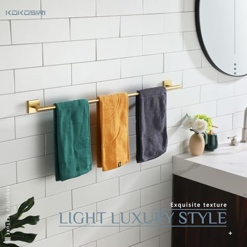 KOKOSIRI Bathroom Towel Bar 32'' Towel Holder for Bath Kitchen Cabinet Towel Rails 32 Inch Brushed Gold Stainless Steel B4005BG-L32 - color: Brushed Gold, size: 32-Inch
