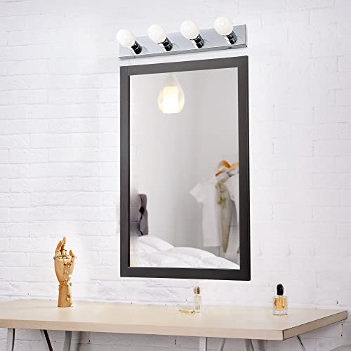 Design House Vanity Lighting, Steel Construction, 4 Vanity Lights, Dimmable, Uses Four 60W Bulbs, Polished Chrome, 24.0 in. W x 4.3 in. H x 2.0 in. D, 500892 - color: Polished Chrome