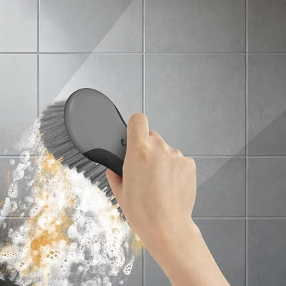 SetSail Multi-Purpose Scrub Brush of 2 Pack, Black Grey | Stiff Bristles Cleaning Brush with Non-Slip Grip Heavy Duty Scrub Brushes for Cleaning Bathroom Kitchen Tile Bathtub Sink - color: Black Grey