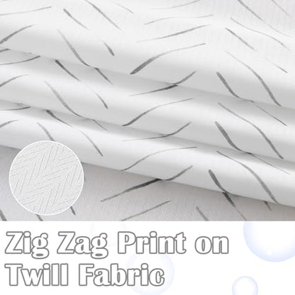 jinchan Small Stall Grey and White Shower Curtain 48x72 Inches Inky Herringbone Chevron Zig Zag Waterproof Fabric Modern Farmhouse Shower Curtains for Bathroom with 8 Hooks - color: Inky Grey, size: 48"W x 72"L (Pack of 1)