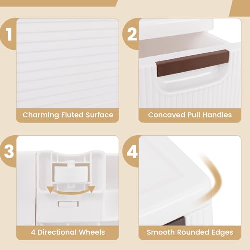 3-Drawer Narrow Storage Cabinet, Slim Rolling Cart (7.5"x16.5"x22.5") | Mobile Plastic Cart Container | Pull Handles & Built-in Wheels | For Living Room, Kitchen, Bathroom, Office - size: 7.5"x16.5"x22.5" (3 Drawer)