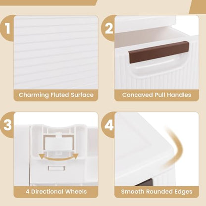 3-Drawer Narrow Storage Cabinet, Slim Rolling Cart (7.5"x16.5"x22.5") | Mobile Plastic Cart Container | Pull Handles & Built-in Wheels | For Living Room, Kitchen, Bathroom, Office - size: 7.5"x16.5"x22.5" (3 Drawer)