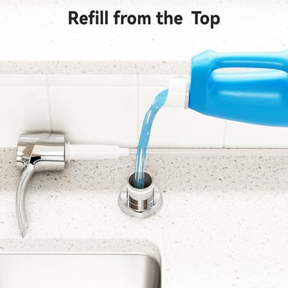 Kitchen Sink Soap Dispenser Chrome, Lotion Dispenser, ABS Dispenser Built-in Pump Head with 17 oz PET Bottle, Refill from Top - color: Chrome, style: 17oz Bottle