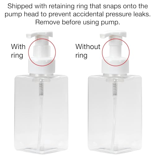 Ginger Lily Farms 2-Pack/15 oz Foaming Soap Dispenser, Plastic | for Hands, Body & Hair, Moisturizing Wash, Salon Wash, Spa Cleanser, Salon & Spa Essentials, Manicure & Pedicure Supplies - style: 15 Oz Clear