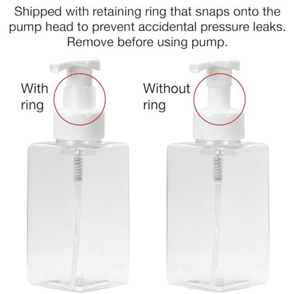 Ginger Lily Farms 2-Pack/15 oz Foaming Soap Dispenser, Plastic | for Hands, Body & Hair, Moisturizing Wash, Salon Wash, Spa Cleanser, Salon & Spa Essentials, Manicure & Pedicure Supplies - style: 15 Oz Clear