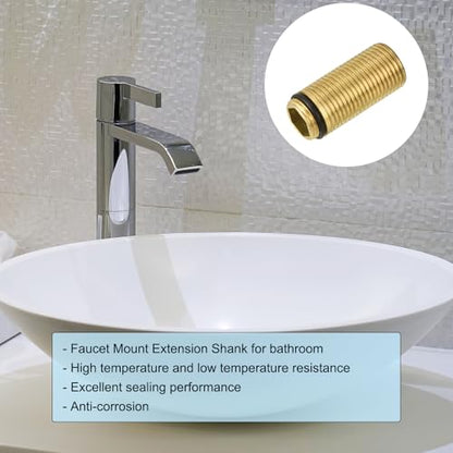 uxcell 1 Pcs Faucet Extension Tubes, 1.89" x 0.79" Faucet Mount Extension Shank Handle Brass Basin Faucet Mounting Accessories Fixed Foot for Bathroom and Kitchen Faucets - size: 1.89 inch