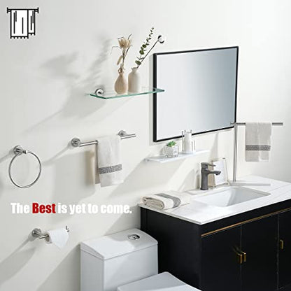 JQK Towel Ring, 304 Stainless Steel Hand Towel Holder for Bathroom, Brushed Finished Wall Mount, TR130-BN - color: Brushed