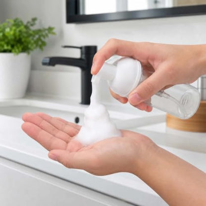 12 Pcs Empty Bottle Travel Soap Bottle | Plastic Foam Dispenser Bottle | Mini Foaming Soap Pump Dispenser for Cleaning, Travel, Cosmetics Packaging (2 oz)