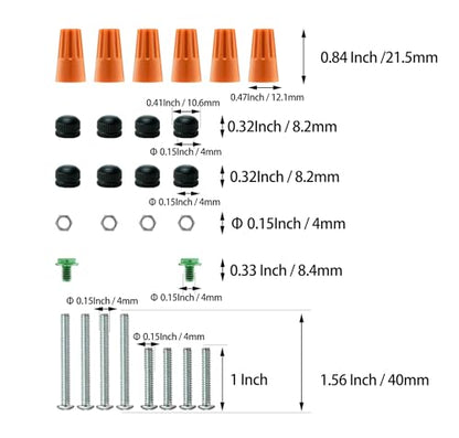 2 Pack Universal Light Fixture Mounting Bracket, 4 Inches Diameter Steel Crossbar Plate with Ground Screw for Mount Wall Light, Close to Ceiling Light - color: Black 2