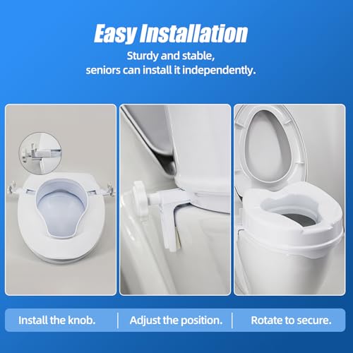 Raised Toilet Seat with Lid for Elderly, 6" High Toilet Seat for Elongated or Standard Commode, Raised Toilet Seat for Seniors, Handicap Toilet Seat Riser with Cover - size: 6"