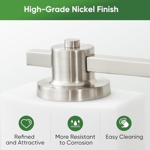 Bathroom Light Fixtures Over Mirror Bathroom Vanity Light Silver Modern Industrial Makeup Lighting Wall Sconce Farmhouse Rustic Milk Glass Lamp Desk Sink (Brushed Nickel, 23 Inch, 3 Light) - color: Brushed Nickel, size: 23 Inches