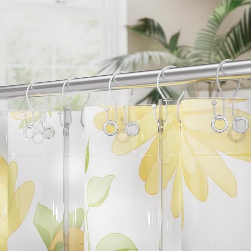 AmazerBath White Shower Curtain Hooks, Shower Curtain Rings, Simple Double Shower Curtain Hooks Rust Proof, Metal Smooth Glide Shower Hooks for Shower Curtain Rod, 12 Pcs Shower Rod Hooks - color: White, style: Minimalist - Double Shower Hooks