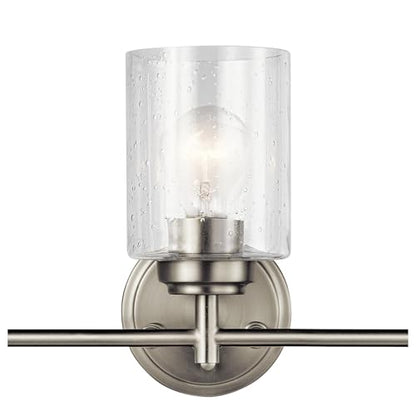 Kichler Winslow 21.5" Vanity Light in Brushed Nickel, 3-Light Transitional Bathroom Light with Clear Seeded Glass. (21.5" W x 9.25" H), 45886NI | Clear seeded glass vanity light for bathroom mirrors (21.5" x 9.25" x 12"), 45886NI - color: Brushed Nickel,
