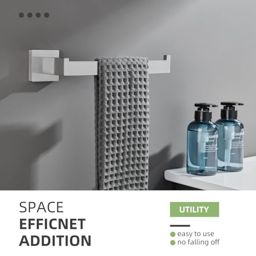Angle Simple Brushed Nickel Hand Towel Holder, 10.24-in Bathroom Towel Bar | Sturdy SUS304 Stainless Steel, Square Hanger with Open Arm, Space Saving Home Decor, Screws Mounted - color: Brushed Nickel