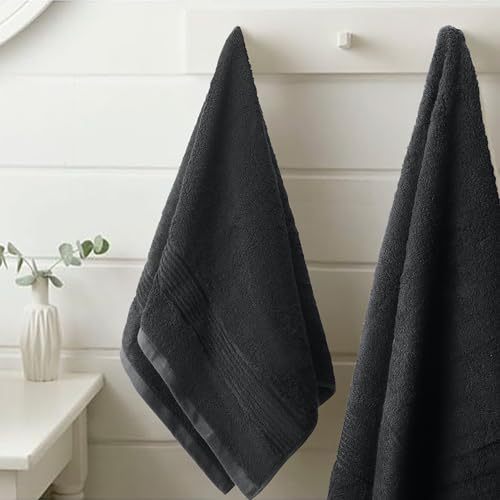 Bath Towel Set 8 PCS (8, Black) - color: Black