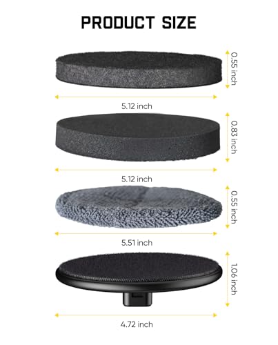 4 Pcs Replacement Pads for Fanttik Flip G9 Pro Electric Spin Scrubber, Suitable for Fanttik Flip G9 Pro Electric Scrubber Only, Brush Accessories for Bathroom, Shower, Kitchen Floor