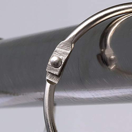 SlipX Solutions Brushed Nickel Shower Curtain Rings, Set of 12 | Effortless Gliding, Fits Standard Shower Rod, Snap Closure, Rust Resistant - color: Brushed Nickel