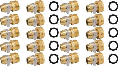 Hourleey Garden Hose Repair Connector with Clamps, Fit for 3/4" or 5/8" Garden Hose Fitting, Male and Female Hose Adapter Water Hose Repair Kit, 5 Set (Pack of 2) - size: 5-Set (Pack of 2)