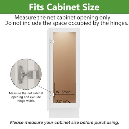 Pull Out Spice Rack Cabinet Organizer 5" W x 20½" D, 3 Tier Heavy Duty Slide Out Wood Shelf for Narrow Cabinet, Pull Out Storage for Kitchen - size: 5" W x 20½" D