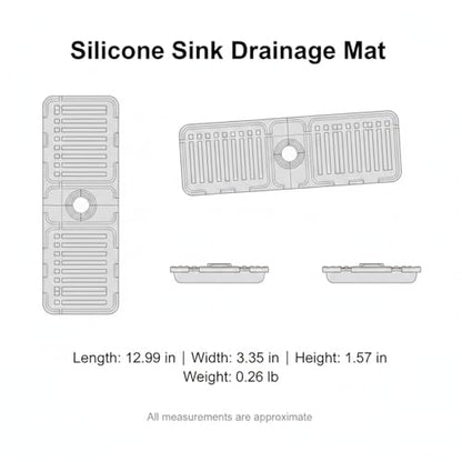 Silicone Faucet Splash Guard Mat for Kitchen & Bathroom Sinks, Flexible Water Drainage Tray with Slots, 13 x 3.35 Inches - color: Yellow