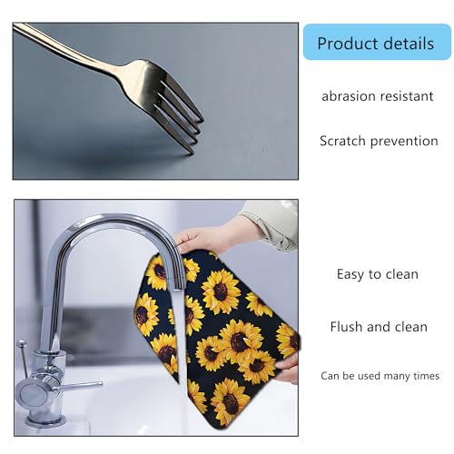 Sunflower Kitchen Decor,Dish Drying Mat Absorbent Drying Mat(sunflower) (16inches*18inches) - size: 16*18inches
