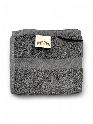 Mango Gifts 100% Cotton Hand Towels Set of 2, 16 x 28 Inch, Soft Combed Cotton, Highly Absorbent, Quick Dry, Sustainable Towels for Bathroom, Hotel, Spa, Dorm, Grey - color: Grey