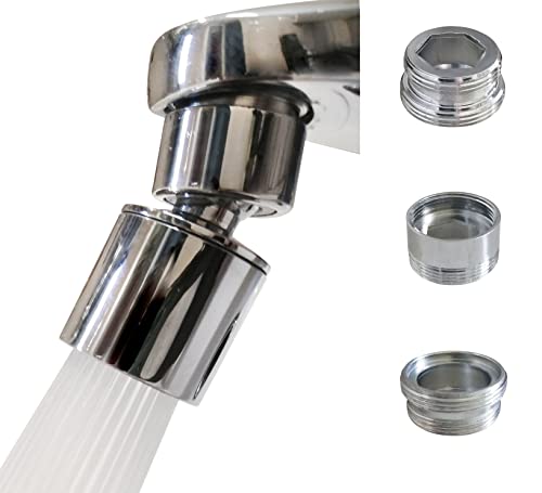 Rotate Sink Faucet Aerator,kitchen bathroom faucet nozzle aerator,faucet extender, 360 degree swivel sprayer for sink tap head. (20° Angle 3 adapters) - color: 20° Angle 3 adapters