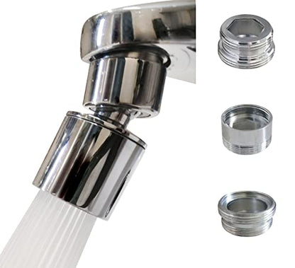 Rotate Sink Faucet Aerator,kitchen bathroom faucet nozzle aerator,faucet extender, 360 degree swivel sprayer for sink tap head. (20° Angle 3 adapters) - color: 20° Angle 3 adapters