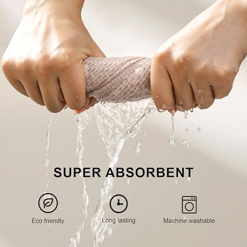 joybest Cotton Kitchen Towels, 4-Pack Waffle Weave Ultra Soft Absorbent Dish Towels Quick Drying Dish Cloths, 18 in x 28 in, Beige - color: Beige, size: 18 in x 28 in