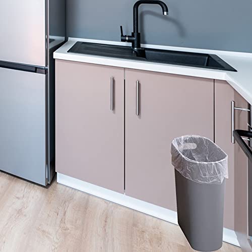 ROYFACC Small Trash Can Plastic Bathroom Wastebasket 3.2 Gallon Slim Garbage Container Bin with Handle for Home Kitchen Bathroom Bedroom Office, 2 Pack (Grey) - color: Grey