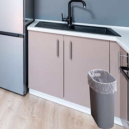 ROYFACC Small Trash Can Plastic Bathroom Wastebasket 3.2 Gallon Slim Garbage Container Bin with Handle for Home Kitchen Bathroom Bedroom Office, 2 Pack (Grey) - color: Grey
