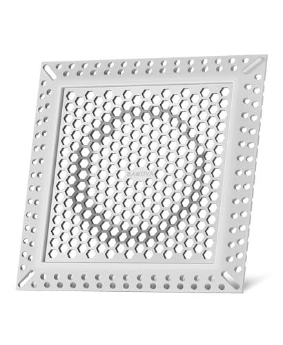 Square Shower Drain Hair Catcher, Anti-Clogging, Gray, 4 inch | Fast Drainage, Anti-Slip & Stays in Place, Stainless Steel & TPE Material, Easy Clean Fits Bathroom Hair Catcher for Shower - color: Gray, size: 4 inch