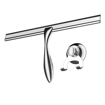 Window cleanerwindow Squeegee Glass cleaningExtra Wide 30.5 Cm Shower Squeegee Stainless Steel with Silicone Lip Shower Squeegee with Suction Cup Holder