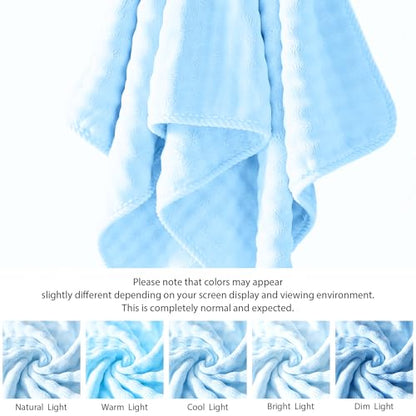 COZYART Lint Free 8 Pcs Bathroom Towel Set Ultra Soft Microfiber Light Blue | Fluffy, Thick, Highly Absorbent, Fast Dry, No Shedding, No Pilling, Fade Resistant, Durable, Long-lasting - color: Light Blue