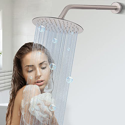 Shower Head Extension Arm, Shower Extender Water Outlet- Lowers Existing, Shower Pipe Extension for Bathroom, Made of Solid Metal Stainless Steel(6 Inch, Brushed Nickel) - color: Brushed Nickel, style: 6 Inch