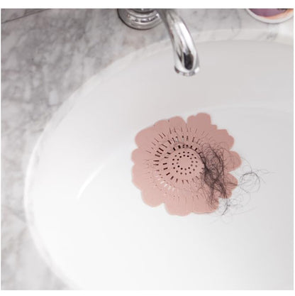 4 PCS Flower Shape Hair Catcher Silicone Hair Stopper Shower Drain Covers with Suction Cup Mesh for Bathroom Bath Tub Bathtub Kitchen Sink Laundry Kitchen Drains