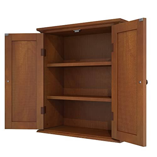 ChooChoo Bathroom Wall Cabinet with 2 Doors, Over The Toilet | 8.8"D x 21.1"W x 24"H, Medicine Cabinet, Adjustable Shelves, Cupboard, Walnut - color: Rustic, size: 8.8"D x 21.1"W x 24"H