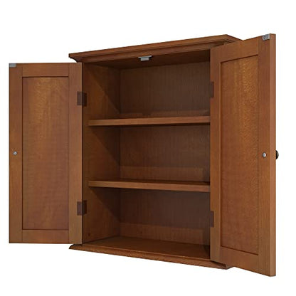 ChooChoo Bathroom Wall Cabinet with 2 Doors, Over The Toilet | 8.8"D x 21.1"W x 24"H, Medicine Cabinet, Adjustable Shelves, Cupboard, Walnut - color: Rustic, size: 8.8"D x 21.1"W x 24"H